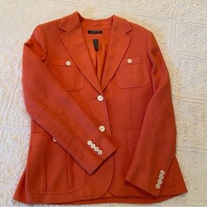 Classic Ralph Lauren women’s linen  blazer in beautiful persimmon color